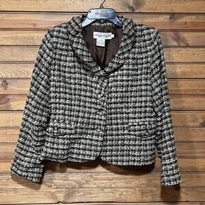 Dizzy Lizzie Women’s Tweed Button Jacket Lined Size 6 Chic Boho Y2K